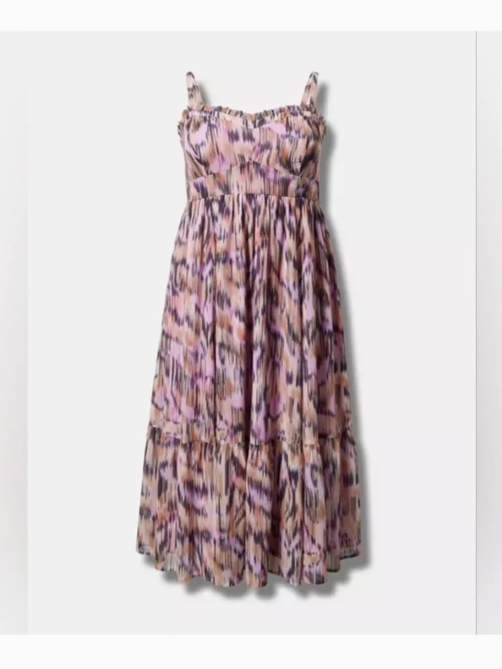 💕Torrid| Tea Length Chiffon Dress Size 2 Purple Pink | Sweetheart Pockets 💕